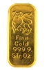 Merrill Lynch 5 Ounces Cast 24 Carat Gold Bullion Bar 999.9 Pure Gold