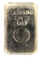 MÃ©taux PrÃ©cieux NeuchÃ¢tel Suisse SA - SociÃ©tÃ© de Banque Suisse (S.B.S) 1 Kilogram Cast 24 Carat Silver Bullion Bar 999.0 Pure Silver