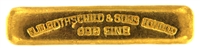 N.M Rothschild & Sons 10 Tolas (116.6 Gr.) Cast 24 Carat Gold Bullion Bar 996 Pure Gold