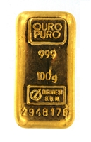 Ourinvest S.B.M 100 Grams Cast 24 Carat Gold Bullion Bar 999 Pure Gold