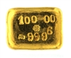 P.C. Boschmans 100 Grams Cast 24 Carat Gold Bullion Bar 999.6 Pure Gold