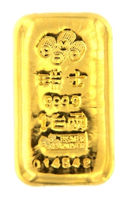 Pamp Suisse 1 Tael (37.42 Gr.) Cast 24 Carat Gold Bullion Bar (1.203 Oz.) 999.9 Pure Gold