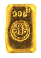 REY 100 Grams Cast 24 Carat Gold Bullion Bar 999.8 Pure Gold