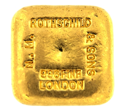 N.M Rothschild & Sons 5 Tolas (58.3 Gr.) Cast 24 Carat Gold Bullion Bar 996.0 Pure Gold