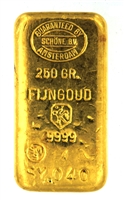 SchÃ¶ne B.V Edelmetaal 250 Grams Cast 24 Carat Gold Bullion Bar 999.9 Pure Gold