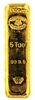 Swiss Bank Corporation 5 Tael (6.01 Oz - 187 Gr.) Cast 24 Carat Gold Bullion Biscuit Bar 999.9 Pure Gold