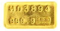 SociÃ©tÃ© de Banque Suisse (S.B.S) 100 Grams Cast 24 Carat Gold Bullion Bar 999.9 Pure Gold