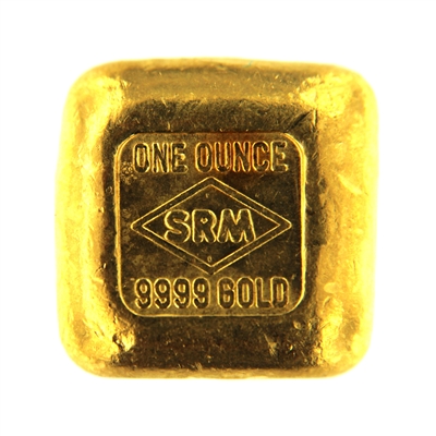 S. R Mitchell & Co. 1 Ounce Cast 24 Carat Gold Bullion Bar 999.9 Pure Gold