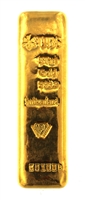 UBS Switzerland 5 Tael (6.01 Oz - 187 Gr.) Cast 24 Carat Gold Bullion Biscuit Bar 999.9 Pure Gold
