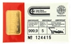 Union Bank of Switzerland 5 Grams Minted 24 Carat Gold Bullion Bar 999.9 Pure Gold in Assay Certificate Holder