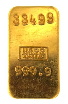Usine Genevoise de DÃ©grossissage d'Or 'UGDO' 100 Grams 24 Carat Gold Bullion Bar 999.9 Pure Gold
