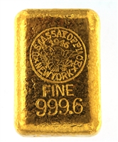 1946 US Assay Office New York 24.32 Ounces Cast 24 Carat Gold Bullion Bar 999.6 Pure Gold