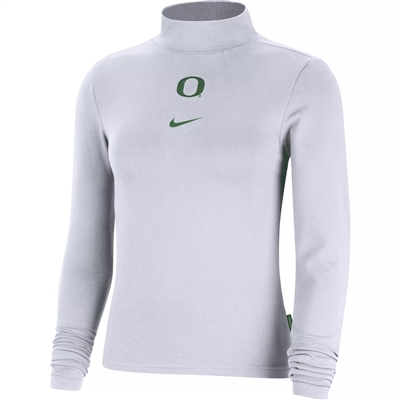 Oregon Ducks Women's Nike Mock-Neck Long-Sleeve Top White