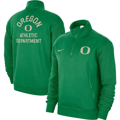Oregon Ducks Nike Athletic Department Quarter-Zip Sweatshirt Apple Green