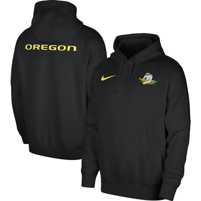Oregon Ducks Nike Left Chest Mascot Club Hood Black