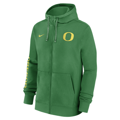 Oregon Ducks Nike Full Zip Club Fleece Hood - Black