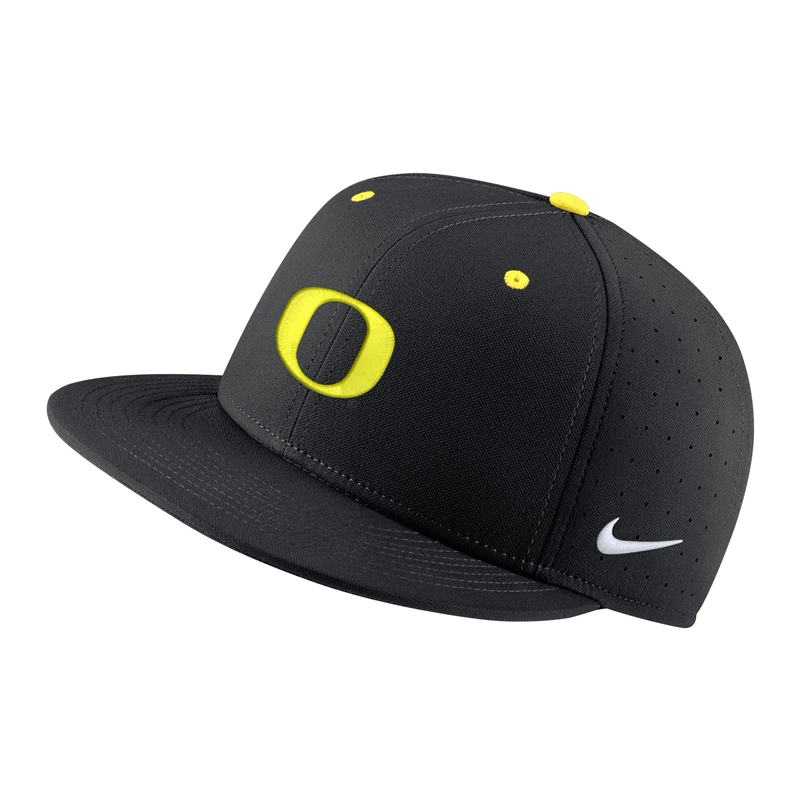 Oregon Ducks Nike AeroBill Baseball Fitted Hat - Black
