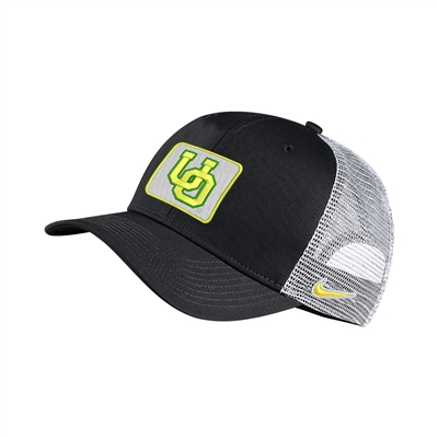 Oregon Ducks Nike Trucker Vintage Patch Hat Black/White