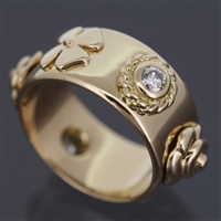 Chanel Three Symbols Diamonds Ring Yellow Gold