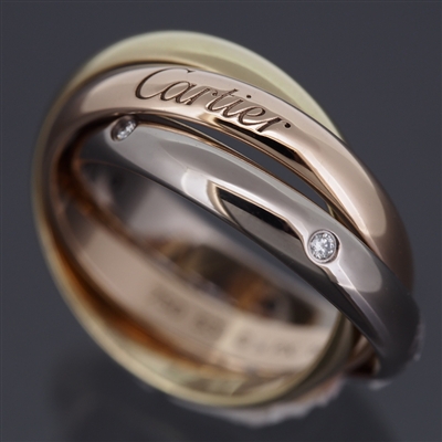 Cartier Trinity Ring With 5 Diamonds 3 Gold
