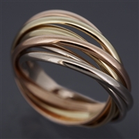 Cartier 7 Bands Trinity Ring 3 Gold