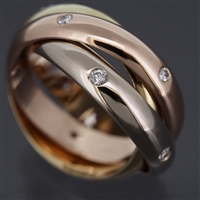 Cartier Trinity Ring With 15 Diamonds 3 Gold