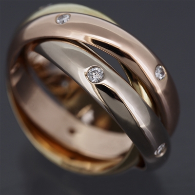 Cartier Trinity Ring With 15 Diamonds 3 Gold