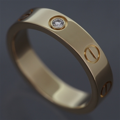 Cartier Mini Love 1 Diamond Ring Yellow Gold