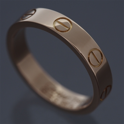 Cartier Mini Love Wedding Band Ring Rose Gold
