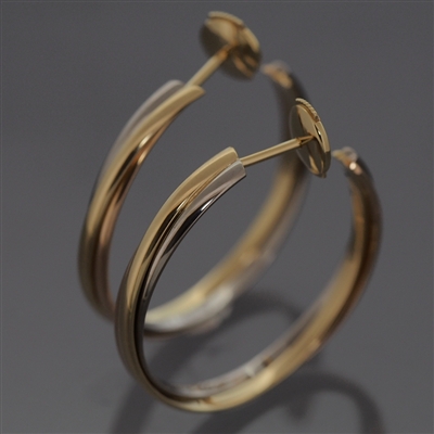 Cartier Trinity Post Hoop Earrings 3 Gold