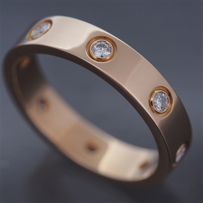 Cartier Mini Love 8 Diamond Ring Rose Gold