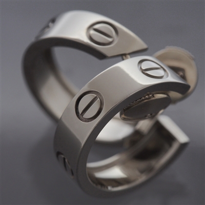 Cartier Love Post Hoop Earrings White Gold