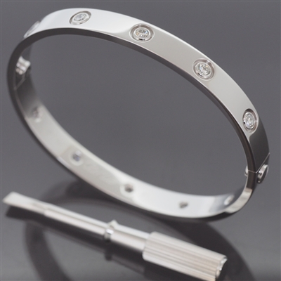 Cartier Love Bracelet With 10 Diamonds White Gold
