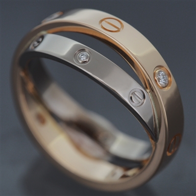 Cartier Be Love 6 Diamonds Ring Rose & White Gold