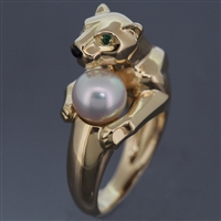 Cartier Panther Vedra Pearl Ring Yellow Gold