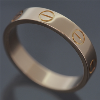 Cartier Mini Love Wedding Band Ring Rose Gold