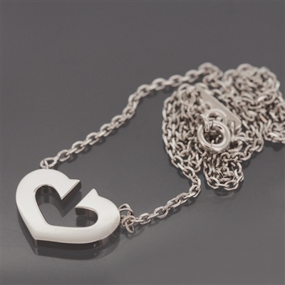Cartier C Heart Pendant White Gold