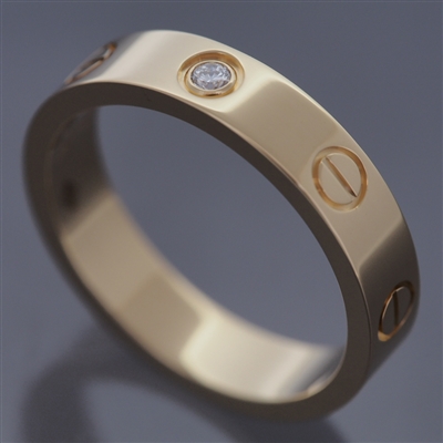 Cartier Mini Love 1 Diamond Ring Yellow Gold