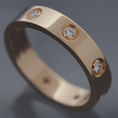 Cartier Mini Love 8 Diamond Ring Rose Gold