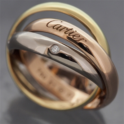 Cartier Trinity Ring With 5 Diamonds 3 Gold