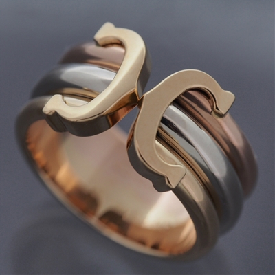 Cartier 2C Ring LM Tri Color Gold