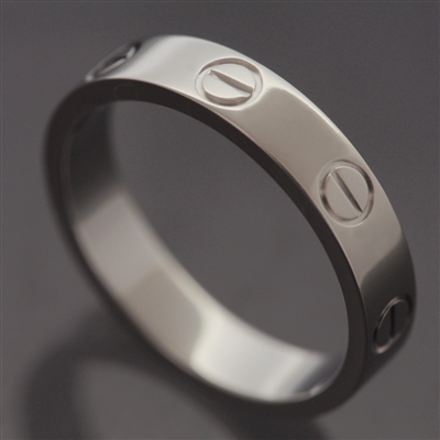 Cartier Mini Love Wedding Band Ring White Gold