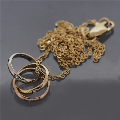 Cartier Trinity Pendant Necklace With 15 Diamonds