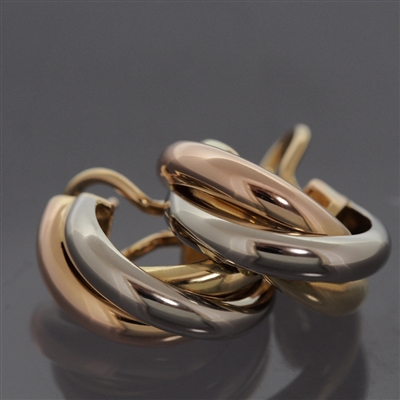 Cartier Trinity Post Earrings 3 Gold