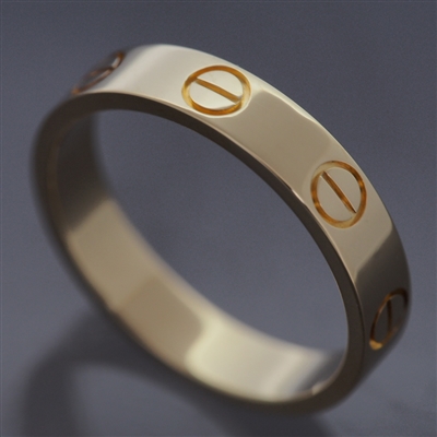 Cartier Mini Love Wedding Band Ring Yellow Gold