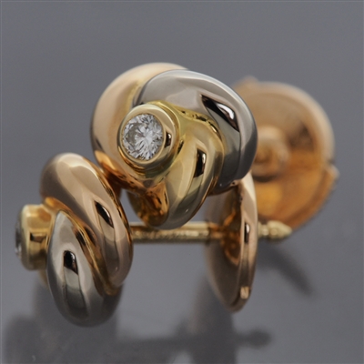 Cartier Baby Trinity Diamond Post Earrings 3 Gold