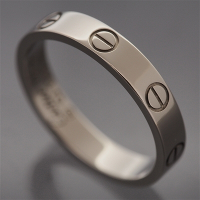 Cartier Mini Love Wedding Band Ring White Gold