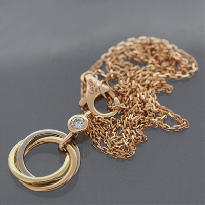 Cartier Diamond Trinity Pendant Necklace 3 Gold
