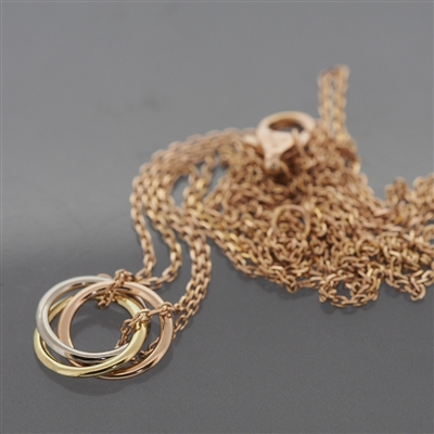 Cartier Diamond Trinity Pendant Necklace 3 Gold