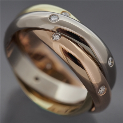 Cartier Trinity Ring With 15 Diamonds 3 Gold